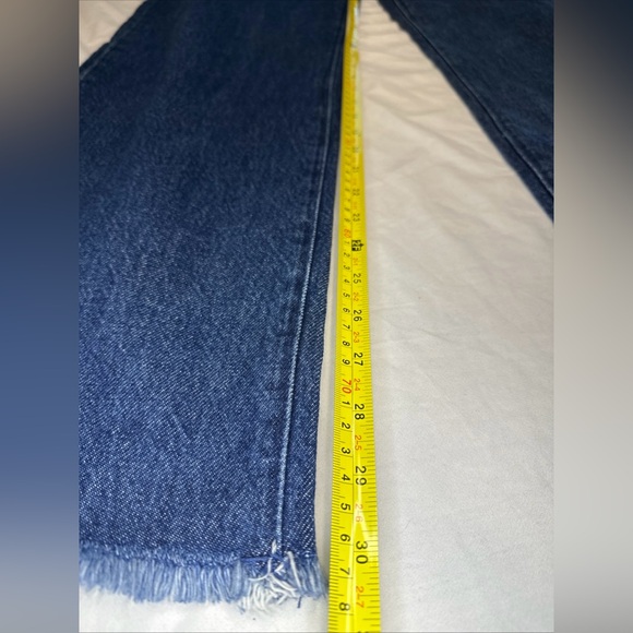 WeWoreWhat Women’s Jeans Size 29 NWT Frayed WB Straight  Indigo Blue Wide Leg - Picture 7 of 9